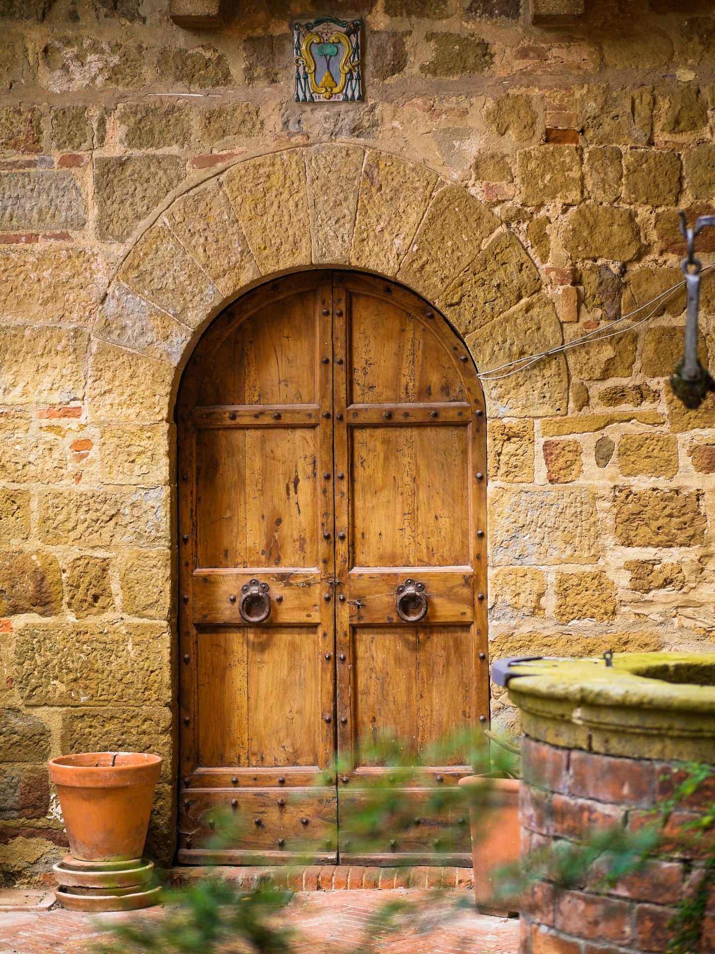 closed door on a brick building